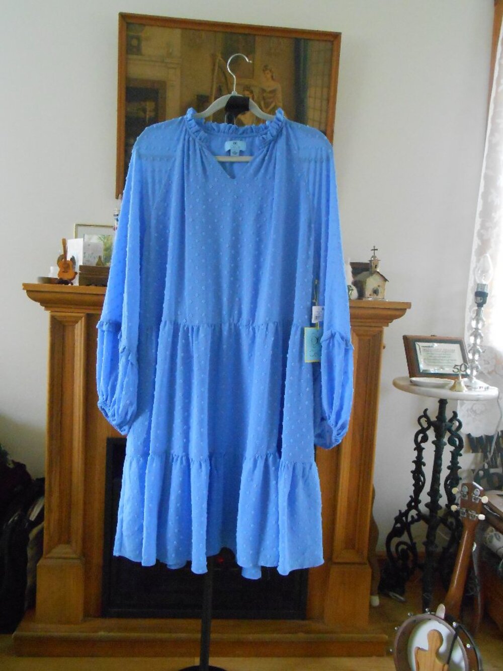 CECE DRESS-WOMEN'S SIZE 2X-BLUE SWISS DONT-TIERED-NEW WITH TAGS!